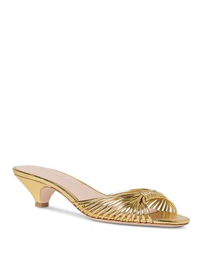 Loeffler Randall Dixie Kitten Heel Slide Sandal In Gold