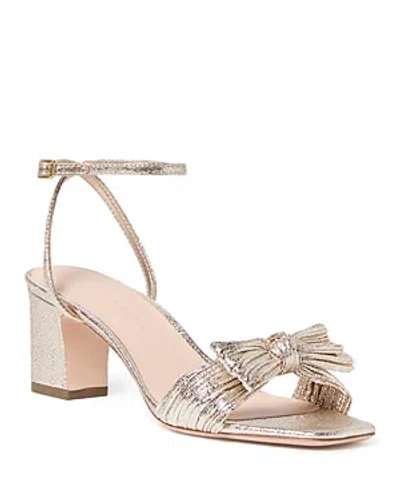 Loeffler Randall Kimora Mid Heel With Small Bow Sandal In Champagne In Champagne