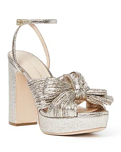 Loeffler Randall Natalia Pleated Platform Sandal In Champagne In White