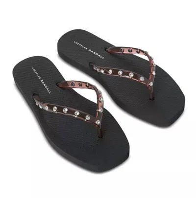 Loeffler Randall Women's Taryn Crystal Jelly Flip Flop In Brown/black In Multi