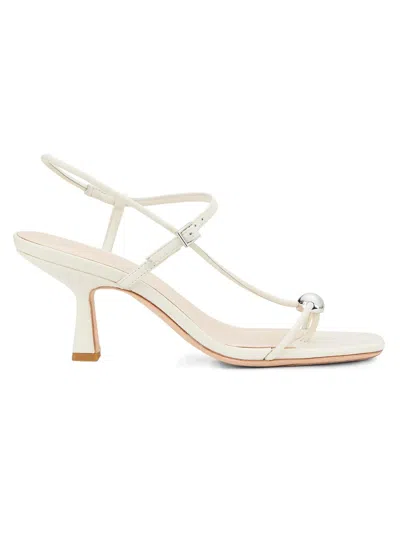 Loeffler Randall Triana Embellished Leather Sandals In White