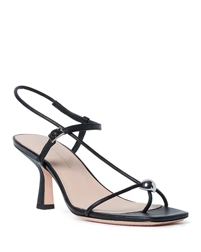 Loeffler Randall 70mm Triana Strappy Crystal Leather Mid-heel Sandals In Black