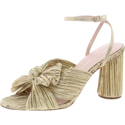 Loeffler Randall Womens Ankle Strap Padded Insole Heels In Gold