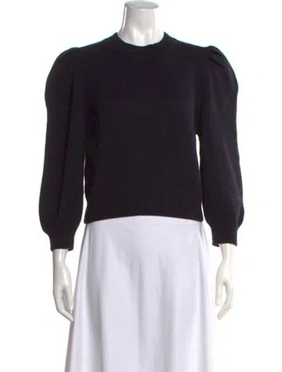 Pre-owned Loeffler Randall Wool Crew Neck Sweater In Black