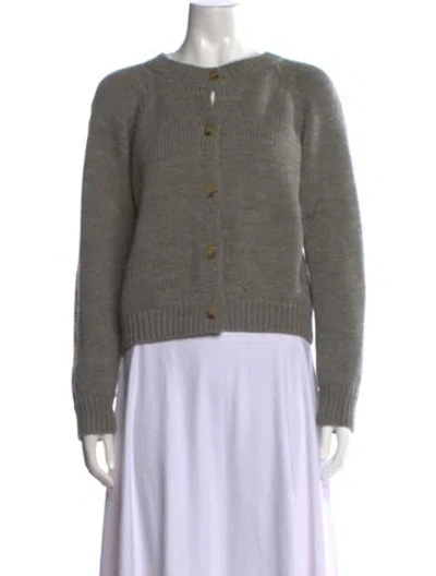 Pre-owned Loeffler Randall Wool Crew Neck Sweater In Gray