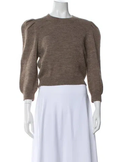 Pre-owned Loeffler Randall Wool Crew Neck Sweater In Neutral