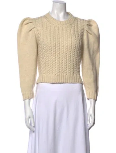 Pre-owned Loeffler Randall Wool Crew Neck Sweater In Neutral