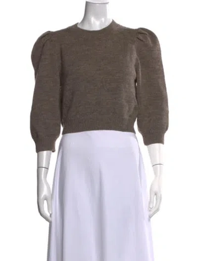Pre-owned Loeffler Randall Wool Crew Neck Sweater In Neutrals
