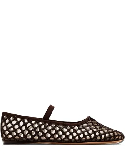 Loeffler Randall Woven Strap Ballet Flats In Brown