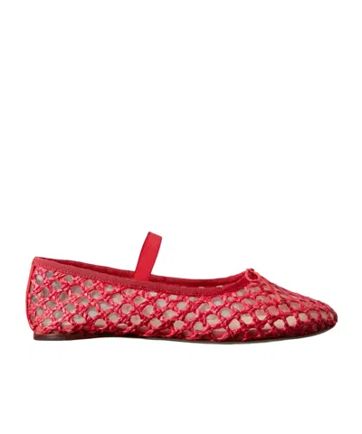 Loeffler Randall Wovenmesh Maryjane Flat Shoes In Red