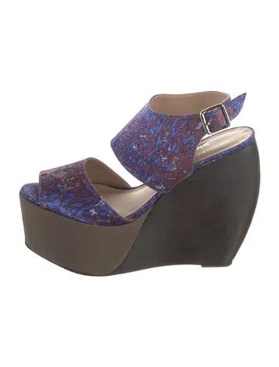 Pre-owned Loeffler Randall X Suno Leather Slingback Pumps In Multi