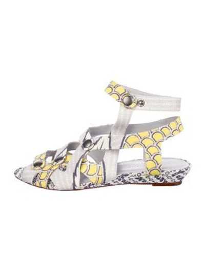 Pre-owned Loeffler Randall X Suno Printed Slingback Flats In Multi