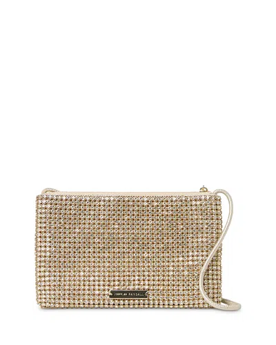 Loeffler Randall Yara Rhinestone Flat Clutch In Gold