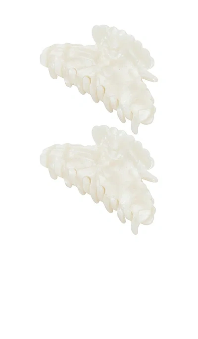 Loeffler Randall Yuri Pearl Resin Hair Clip In Neutral