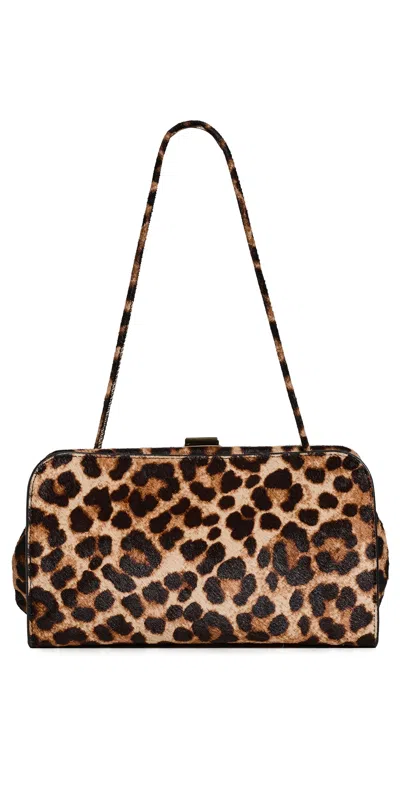 Loeffler Randall Zella Covered Frame Clutch Brushed Leopard