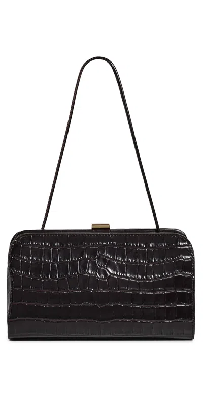 Loeffler Randall Zella Covered Frame Clutch Ebony