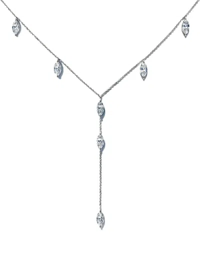 Loev 14k Recycled White Gold Diamond Y-shaped Necklace In Metallic