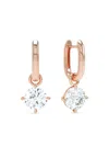Loev 14k Rose Gold Allday Diamond Earrings In Pink