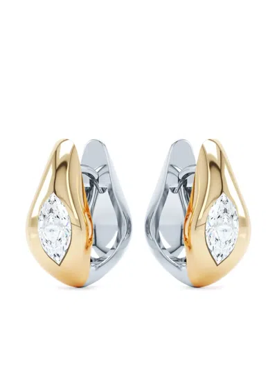 Loev 14kt Recycled Gold Curve Diamond Huggie Earrings