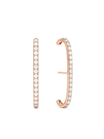 Loev 14kt Rose Gold Allday Diamond Ear Cuffs In Pink