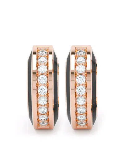 Loev 18k Rose Gold Eternity Diamond Earrings In Pink
