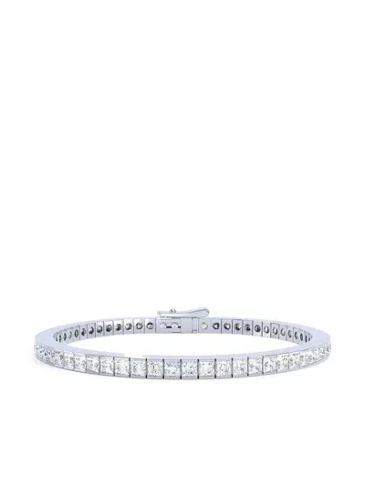 Loev 18kt Recycled White Gold Tennis Bracelet In Metallic