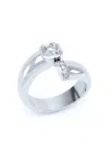 Loev 18kt Recycled White Gold Toi Et Moi Diamond Ring In Silver