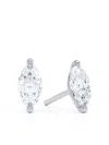 Loev 18kt White Gold The Marquise Diamond Stud Earrings In Silver
