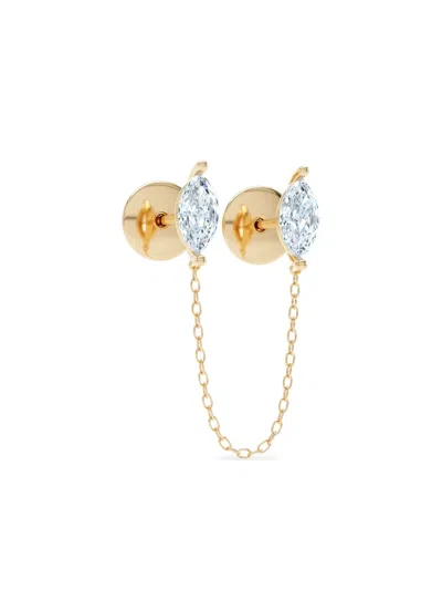 Loev Diamond Chain-link Stud Earring In Burgundy