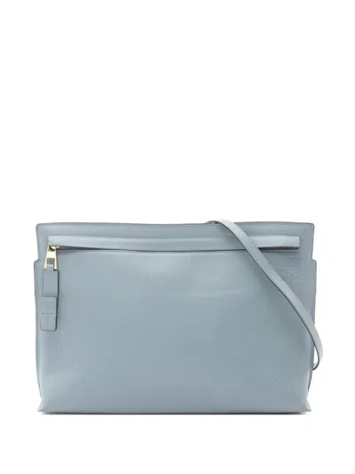 Pre-owned Loewe 00s T Pouch Anagram Shoulder Bag In Blue