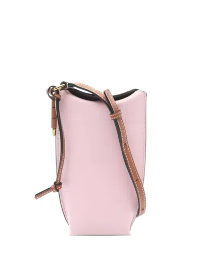 Pre-owned Loewe 10s Gate Pocket Leather Shoulder Bag In Pink