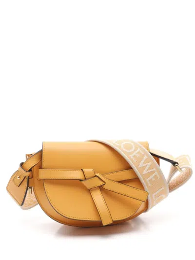 Pre-owned Loewe 10s Mini Date Dual Cross Body Bag In Neutrals