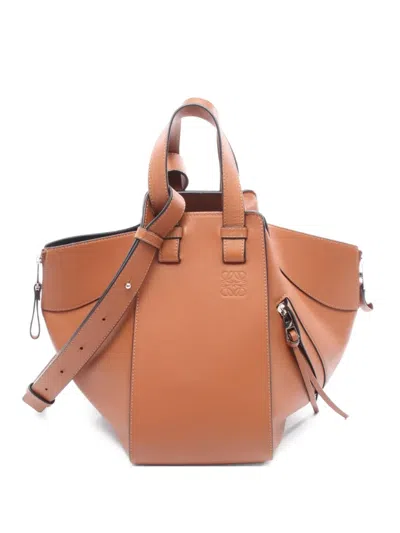 Pre-owned Loewe 10s Small Hammock Leather Tote Bag In Brown