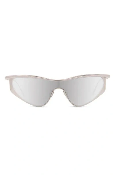 Loewe 125mm Mask Sunglasses In Shiny Palladium/smoke Mirror