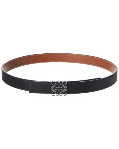 Loewe Anagram Reversible Leather Belt In Black