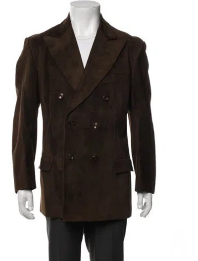 Pre-owned Loewe 1970's Peacoat In Brown