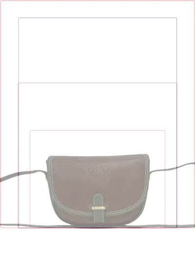 Pre-owned Loewe 1980-1990 Leather Anagram Crossbody Bag In Brown