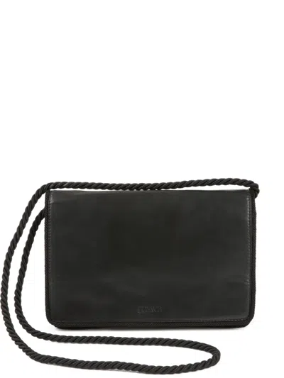 Pre-owned Loewe 1980s Leather Cross Body Bag In Black