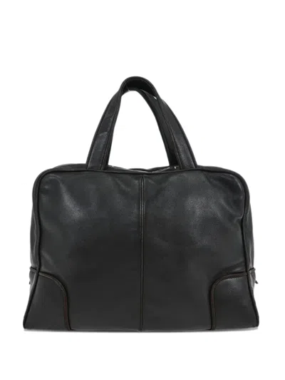 Pre-owned Loewe 1990-2000s Leather Tote Bag In Black