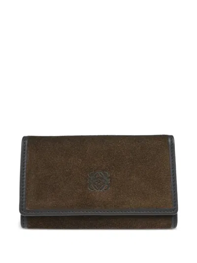 Pre-owned Loewe 1990-2000s Suede Six-hook Key Case In Brown