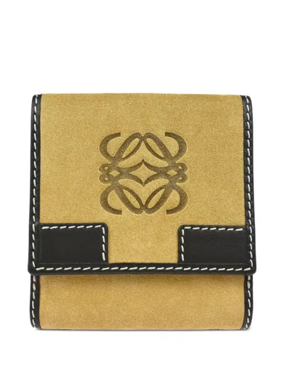 Pre-owned Loewe 1990-2000s Suede Wallet In Neutral