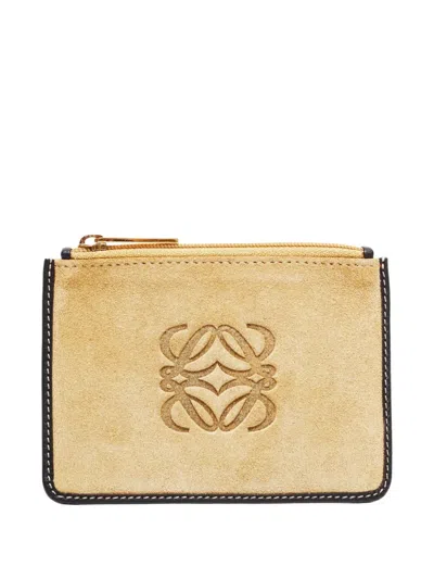 Pre-owned Loewe 1990-2010s Anagram Mini Wallet In Neutral