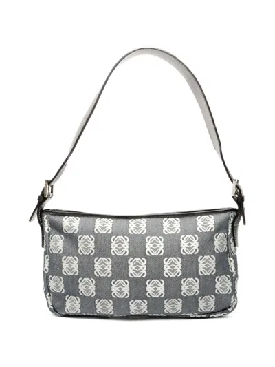 Pre-owned Loewe 1990 Anagram Canvas Handbag In Blue