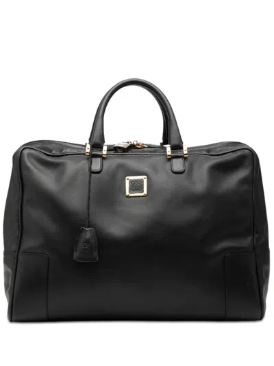 Pre-owned Loewe 1990-2000 Leather Amazona 40 Handbag In Black