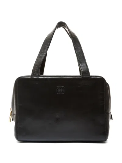 Pre-owned Loewe 1990-2000s Anagram Nappa Leather Handbag In Black