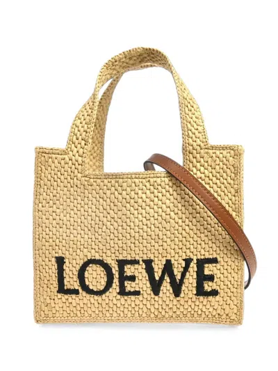 Loewe 1990-2000s Mini Logo-embroidered Tote Bag In Brown