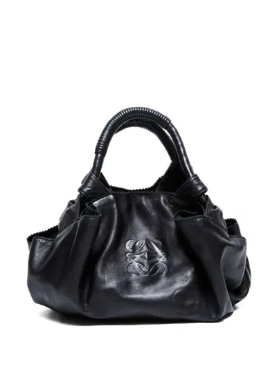 Pre-owned Loewe 1990s-2010s Leather Tote Bag In Black