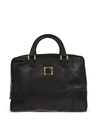Pre-owned Loewe 1990s Amazona Leather Tote Bag In Black