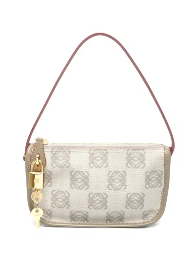 Pre-owned Loewe 1990s Anagram Handbag In Gray