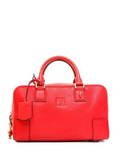 Pre-owned Loewe 2000-2015 Amazona Snail-charm Tote Bag In Red